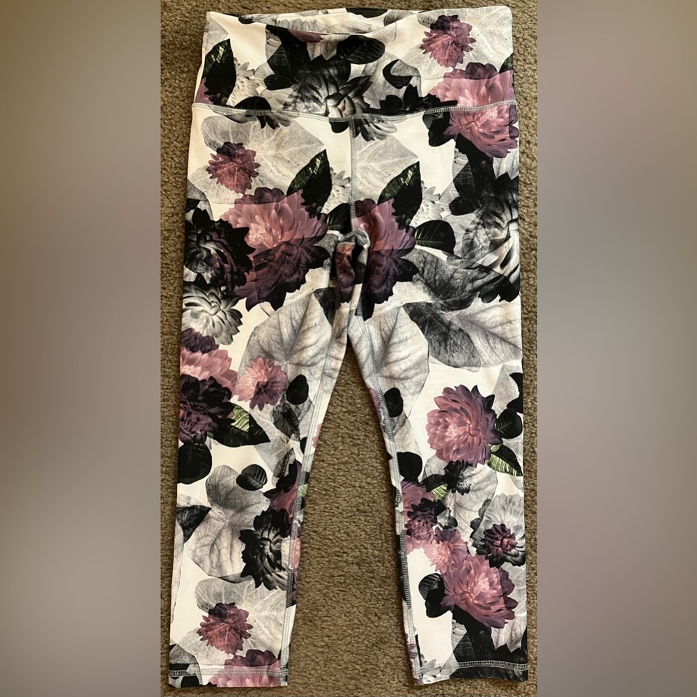 RBX Gray and Black Floral Activewear
